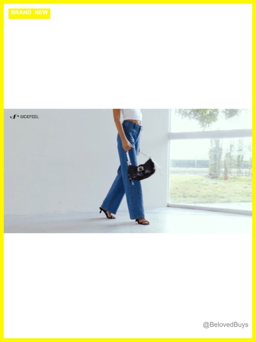 Wide Leg High Waisted Stretchy Denim Jeans with Pockets - Picture 7 of 7